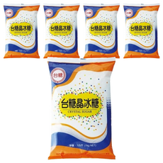 台糖 晶冰糖 1公斤, 甘蔗砂糖製成, 風味獨特, 飲料沖泡適用, 1kg, 5包