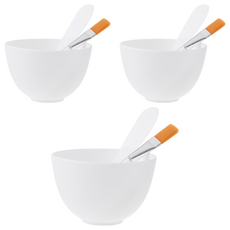VITAHALO 軟膜工具3件組 碗+抹刀大+刷子 白色 1組, 3組