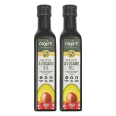 GROVE 克羅福 頂級冷壓初榨酪梨油 辣椒風味, 250毫升, 250ml, 2瓶