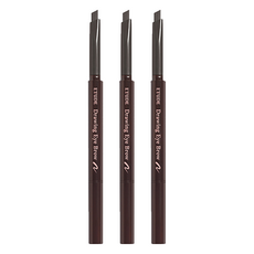 ETUDE 素描高手造型眉筆 0.25g, 02 灰棕色 Gray Brown, 3支