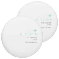 HOLIKA HOLIKA Puri Pore 美肌模式持妝控油蜜粉餅, 隱形毛孔, 像棉花依樣乾爽柔順, 無添加滑石粉的礦物質蜜粉, 2個