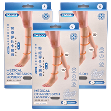 YASCO 昭惠 彈性襪 露趾 小腿, 18-21mmHg 梯度壓縮, 小腿肚/膝蓋型, S, 3雙