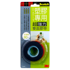 3M Scotch 超強力VHB雙面膠帶 塑膠專用 V1802, 戶外環境適用 材質強韌可承重, 1個
