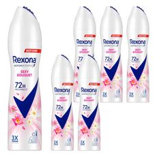 Rexona 蕊娜 制汗爽身噴霧 媚惑香氛135ml，持久乾爽，散發自信魅力，6瓶裝, 135ml, 6瓶