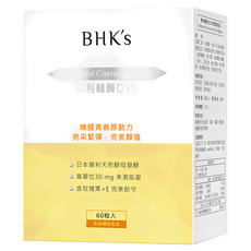 BHK's 專利輔酶Q10軟膠囊，預防皮膚老化 緊緻肌膚 減少皺紋 強化心肌功能, 60顆, 1盒