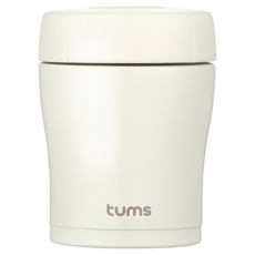 TUMS 馬卡龍色系保溫罐 300ml, 雙層真空不鏽鋼保溫餐杯, 象牙白, 1個