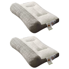 HONDONI 日式反牽引護頸枕, 0.5公分乳膠片材, 柔軟舒適, 吸濕透氣, 乳膠款, 2個