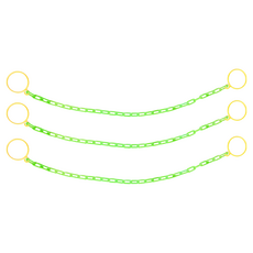 Dongkwang Safety 6mm螢光色安全鏈掛架 2m*3入+掛勾 2入, 6個