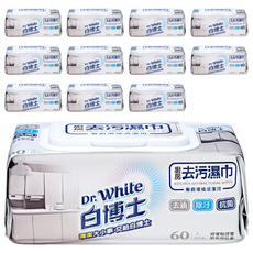 Dr.White 白博士 廚房去污濕巾, 60抽, 去油除污抗菌, 餐廚環境清潔用, 12包