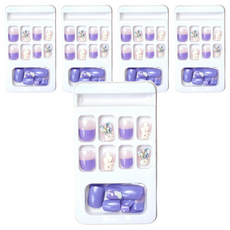 Paula's Nail 寶拉美甲 美甲貼片 小甲短款, 兔子裝飾, 5組, 鑽飾