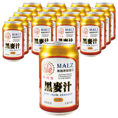 崇德發 黑麥汁Light減糖易開罐 德國原裝進口 養生飲品, 330ml, 18罐