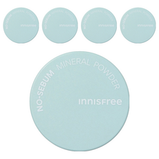 INNISFREE 無油無慮礦物控油蜜粉, 吸附多餘油脂, 使肌膚更加透明自然, 定妝必備, 5個