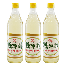 KONG YEN 工研 糯米醋 600ml, 糯米釀造, 酸度4.5%以上, 3瓶