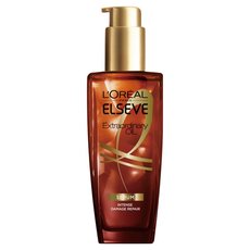 L'OREAL PARiS 巴黎萊雅 金緻護髮精油精華, 含有6種珍稀花卉精萃，深層滋養髮絲，迅速滲透髮絲，長效保護，玫瑰精華成分，有效保濕並防止乾燥, 100ml, 1瓶