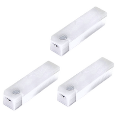 LED磁吸人體感應燈10cm 暖光3入組, 磁吸安裝, 人體感應, USB充電, 暖光, 3個