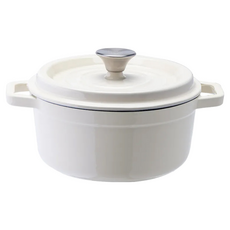cook power 鍋寶琺瑯鑄鐵鍋 22cm 雲霧白, 雪峰白, 1個