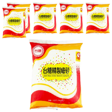 台糖 精製細砂糖, 甜度適中, 品質優良, 1kg, 6包