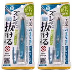 GREEN BELL 綠 斜口拔毛夾 GT236, 13Cr不銹鋼, 18-8不銹鋼, 止滑部聚氨酯, 2個