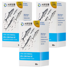 大研生醫 EPA 1200頂級魚油軟膠囊, rTG型式好吸收, 高濃度EPA Omega-3, 100%純魚油, 90顆, 705mg, 3盒