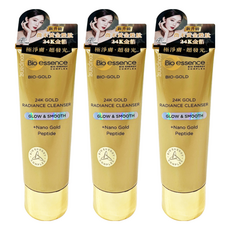 Bio essence 碧歐斯 金萃喚膚潔面霜, 24K金, 溫和深層清潔, 100g, 3條