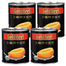 GoldReef 金礦牌 水蜜桃 易開罐, 825g, 4罐