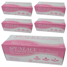 HUA CHUN CO.,LTD. 拋棄式美容紗布巾, 4 英寸 x 4 英寸 4Ply, 無甲醛, 無重金屬, 台灣製造, 5盒
