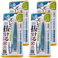 GREEN BELL 綠 斜口拔毛夾 GT236, 13Cr不銹鋼, 18-8不銹鋼, 止滑部聚氨酯, 4個