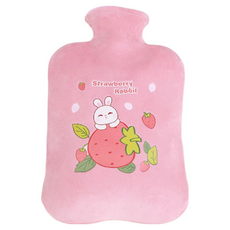 拍平方 毛絨熱水袋 2000ml, PVC+短毛絨, 暖手暖腰暖腿, 1個