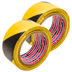 斑馬膠帶 警示膠帶, 48mm (2'')寬, 25M長, 0.18mm厚, 48mm x 25m, 黑黃色, 2個