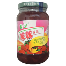 梨山牌 草莓果醬 大圓玻, 無添加防腐劑、無添加色素, 430g, 1罐