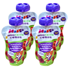 HiPP 喜寶 生機水果趣, 石榴覆盆莓, 1歲以上幼兒適用, 100g, 4包