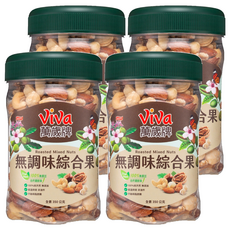 ViVa 萬歲牌 無調味綜合果, 100%無添加，含腰果、核桃、杏仁果、榛果、夏威夷果, 350g, 4罐