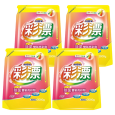 妙管家 彩色漂白水 補充包, 色彩更鮮豔, 同時消毒去污, 添加高級香氛, 2kg, 4包