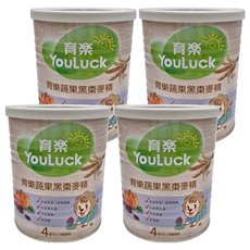 YouLuck 育樂 黑棗麥精, 促進食慾 排便順暢 4個月以上寶寶適用, 280g, 4罐