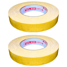 鹿頭牌 雙面布膠帶 20mm x 25m 兩捲裝, 強力黏貼, 家庭辦公室必備, 2捲