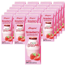 Binggrae 草莓牛奶, 韓國第一品牌國民飲品, 60%生乳調製, 200ml x 24入
