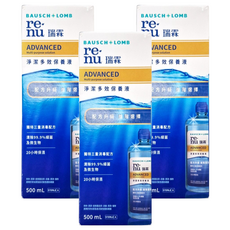 BAUSCH LOMB 博士倫 瑞霖 淨潔多效保養液 500ml,3瓶