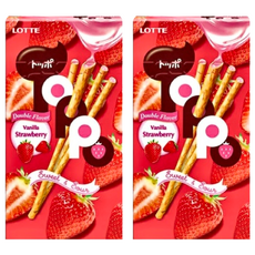 Toppo 夾心棒,香草草莓口味,40g,2盒 - 酥脆餅乾與香甜內餡的完美結合