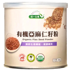 統一生機 有機亞麻仁籽粉, 200g, 1罐