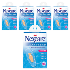 3M Nexcare 克淋濕防水透氣繃, 小切割傷用, 超強黏力, 完全防水, 高效透氣, 10片, 2.6 x 5.7cm, 5盒