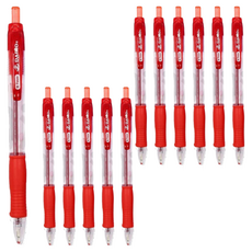 DAIHO 大豪 耐摔自動中油筆 12支, 筆芯0.7mm, 藍色黑色紅色, 紅色, 1組