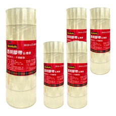 3M Scotch 透明膠帶 6卷裝，黏性持久不易斷裂, 3010-6T, 5組
