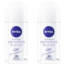 NIVEA 妮維雅 止汗爽身乳液 舒敏系列 滾珠瓶, 50ml, 2瓶