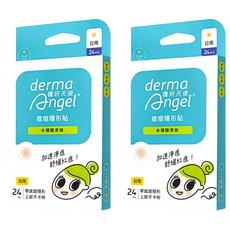derma Angel 護妍天使 隱形痘痘貼水楊酸添加 Set, 升級淨痘效果, 隱形效果提升, 保護功能加強, 24片, 2盒