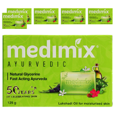 Medimix 綠寶石皇室藥草浴 美肌皂，阿育吠陀古法，草本精華，適合各種膚質, 125g, 6個