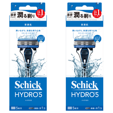 Schick 舒適牌 舒適水次元5刮鬍刀 刀架 + 刀頭 Set, 五刀片設計 玻尿酸保濕, 2組