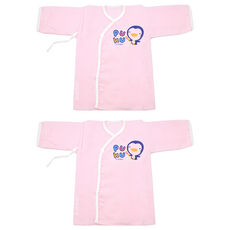 PUKU 藍色企鵝 紗布肚衣 舒適呵護 新生兒必備品, 50cm, 粉色, 2件