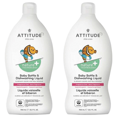 ATTITUDE 艾特優 嬰幼兒奶瓶餐具洗潔精, 700ml, 2瓶