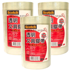 3M Scotch 502文具膠帶 8捲 Set, 超透明材質，黏性強，使用方便，不易斷裂，持久耐用, 透明, 3組