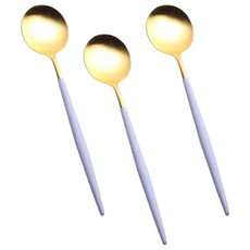 邸家本舖 歐風餐具 茶勺, 304不鏽鋼, 紫色, 紫金, 3支